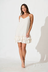 Oatmeal Linen Blend Dress - Aubrielle